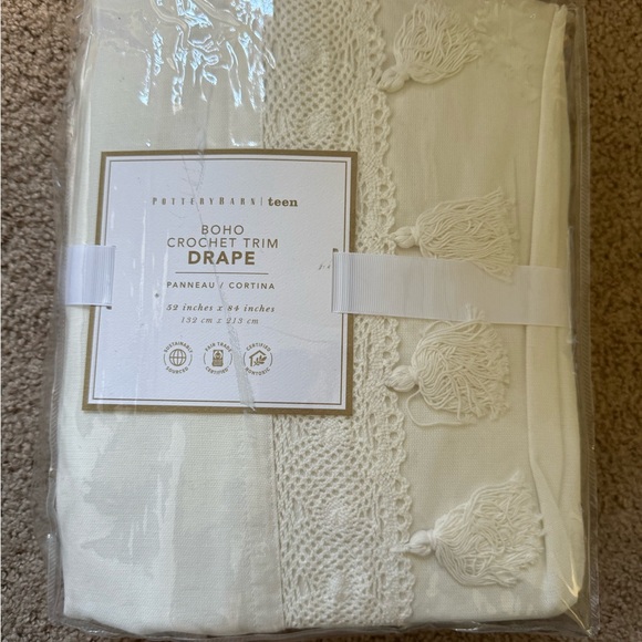 NWT Pottery Barn Teen Crochet Curtains 52x84 - Picture 3 of 4